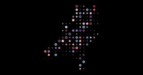 Breathing Dots Form Map of Netherlands Stock Footage 311651416