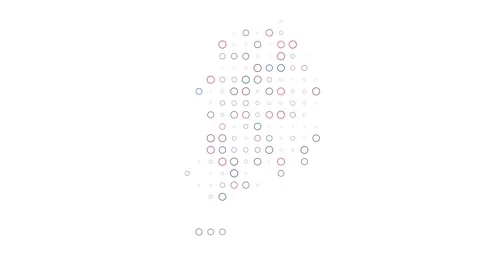 Breathing Dots Form Map of South Korea Stock Footage 312475764