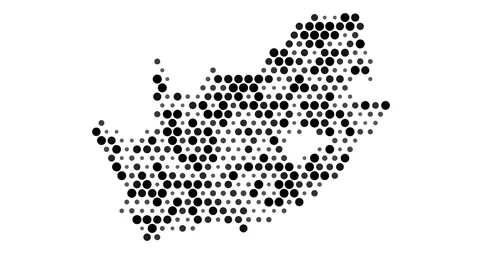Breathing Dots Form Map of South Africa Stock Footage 312552725