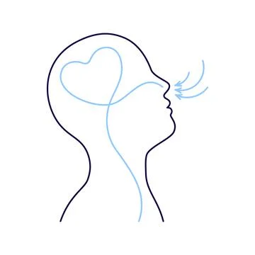 Breathing exercise, deep breath through nose for benefit and good work brain Stockillustratie