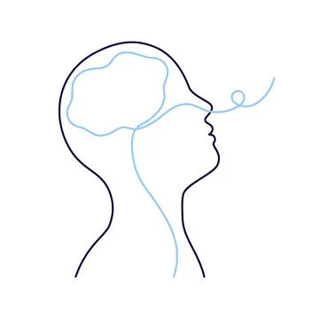 Breathing exercise, deep breath through nose for benefit and useful work brain Stock Illustration