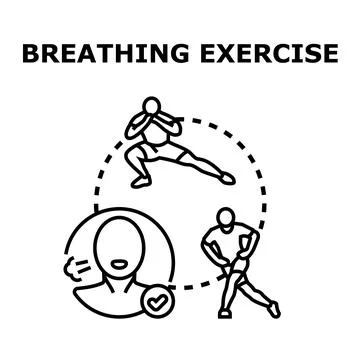 Breathing exercise for physical activity and respiratory health 스톡 일러스트