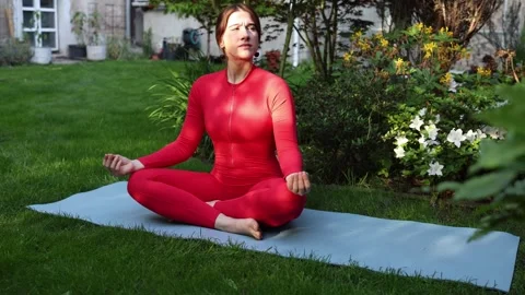 Breathing exercise for stress relief Stock Footage 336781126