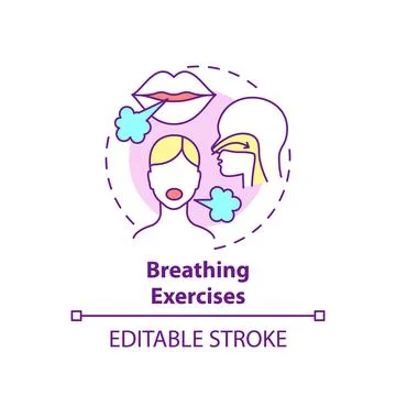 Breathing exercises concept icon Stock-Illustration