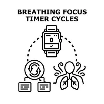 Breathing focus cycles with smart device timer Stock Illustration