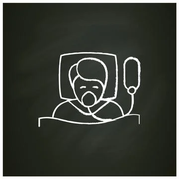 Breathing machine chalk icon Stock Illustration