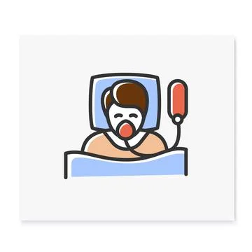 Breathing machine color icon Stock Illustration
