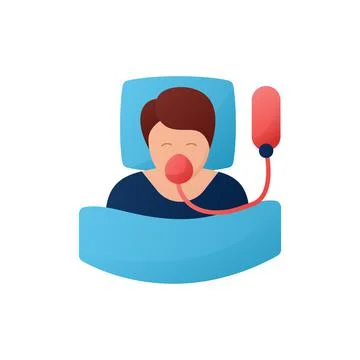 Breathing machine flat icon Stock Illustration