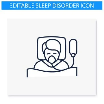 Breathing machine line icon Stock Illustration