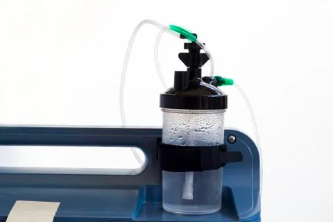 Breathing machine "mechanical ventilator" on white background Stock Photos