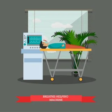 Breathing machine vector illustration in flat style Stock Illustration