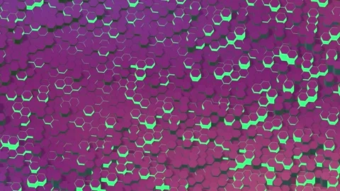 Breathing mosaic Luminous Pillars Atmospheric Solid Hexagon Columns Stock Footage 342199903