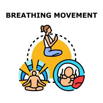 Breathing movement concept vector illustration Stock Illustration