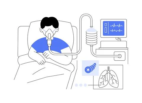 Breathing problems abstract concept vector illustration. Stock Illustration