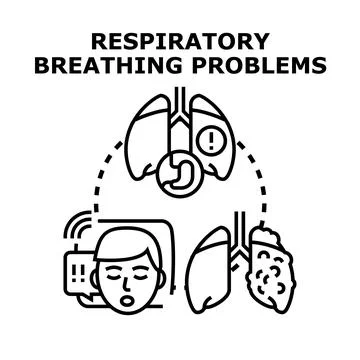 Breathing problems concept with human lung illustration Stock Illustration