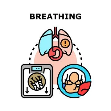 Breathing process concept with lung health and baby 스톡 일러스트