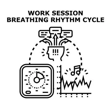 Breathing rhythm cycle optimizing work session focus time 스톡 일러스트