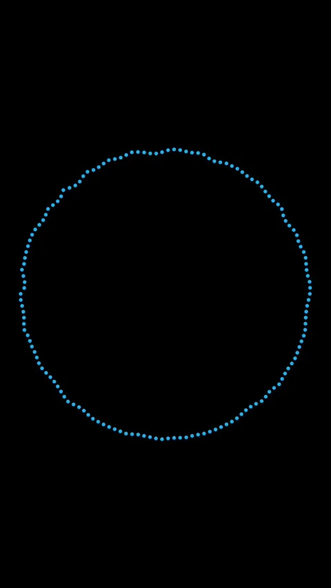 Breathing Ring Undulating Blue Dotted Circle in Vertical Video Stock Footage 346414366