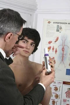  Breathing, spirometry adolescent Model and doctor. model release Copyrigh... Stock Photos