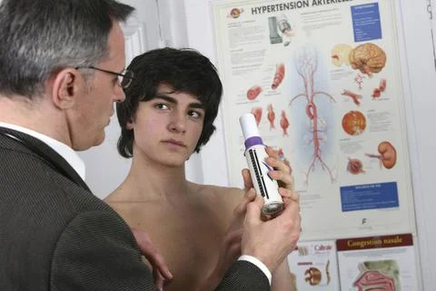  Breathing, spirometry adolescent Model and doctor. model release Copyrigh... Stock Photos
