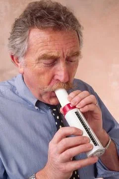  Breathing, spirometry elderly p Breathing, spirometry elderly p. Copyrigh... Stock Photos