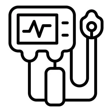 Breathing ventilator medical machine icon, outline style Stock Illustration