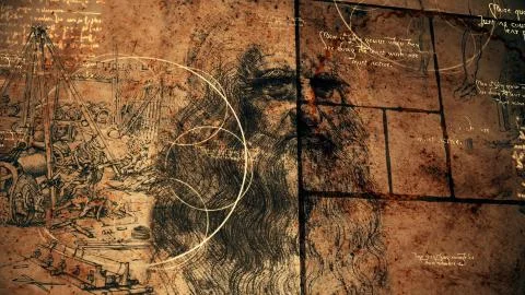 A breathtaking 3d illustration of code Da Vinci deciphered in a golden spiral 스톡 일러스트