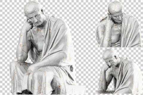 A breathtaking 3D render of the Philosopher Chrysippus statue, capturing the Stock Illustration