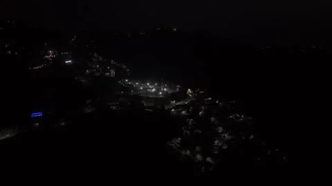 Breathtaking 4K drone view of Darjeeling city at night Stock Footage 341912290