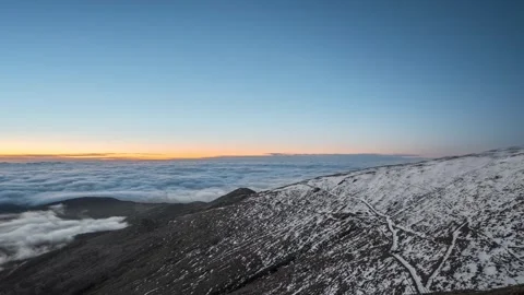 Breathtaking 4K Panoramic View of Snowy Mountains at Dusk Stock Footage 329199337