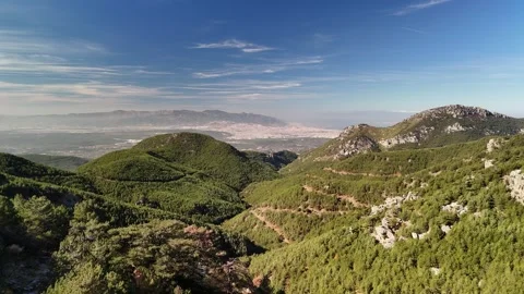 Breathtaking Aerial Drone View of Lush Green Forest and Mountain Landscape Stock Footage 340109442