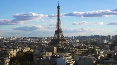 Breathtaking Aerial &amp; Ground Views of the Eiffel Tower, Paris Stock Footage 303304388