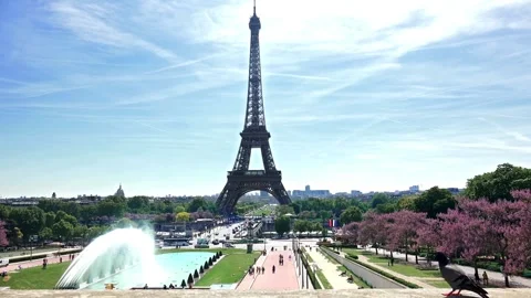 Breathtaking Aerial &amp; Ground Views of the Eiffel Tower, Paris Stock Footage 303304557