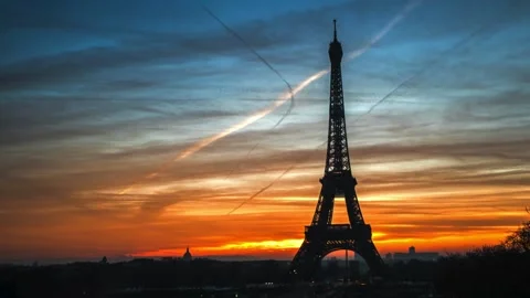 Breathtaking Aerial &amp; Ground Views of the Eiffel Tower, Paris Stock Footage 303304567