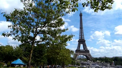 Breathtaking Aerial &amp; Ground Views of the Eiffel Tower, Paris Stock Footage 303304646