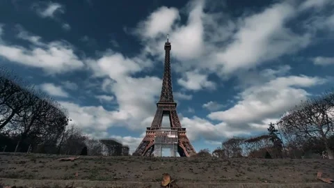 Breathtaking Aerial &amp; Ground Views of the Eiffel Tower, Paris Stock Footage 303304656