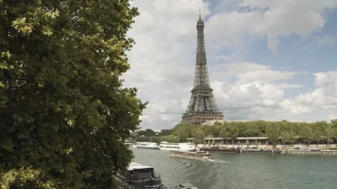 Breathtaking Aerial &amp; Ground Views of the Eiffel Tower, Paris Stock Footage 303304741