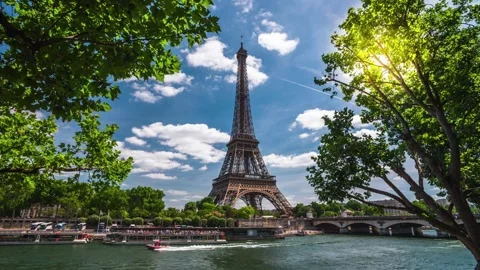 Breathtaking Aerial &amp; Ground Views of the Eiffel Tower, Paris Stock Footage 303304755