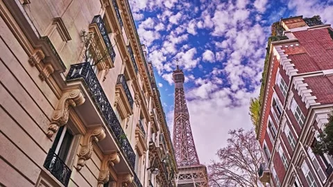 Breathtaking Aerial &amp; Ground Views of the Eiffel Tower, Paris Stock Footage 303304787