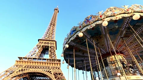 Breathtaking Aerial &amp; Ground Views of the Eiffel Tower, Paris Stock Footage 303304800
