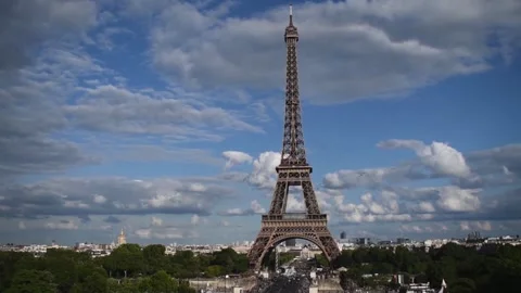 Breathtaking Aerial &amp; Ground Views of the Eiffel Tower, Paris Stock Footage 303304812