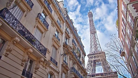 Breathtaking Aerial &amp; Ground Views of the Eiffel Tower, Paris Stock Footage 303304918