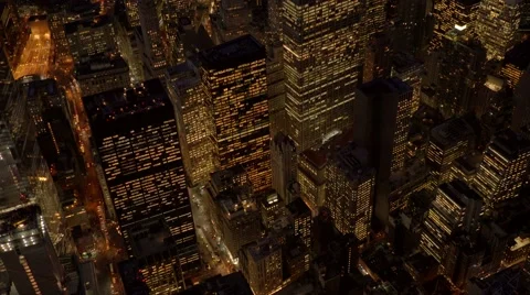 Breathtaking aerial shot of modern skyline city at sunset. cityscape view Stock Footage