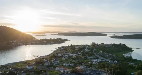 Breathtaking Aerial Timelapse of Rortangens Dramatic Coastline Video stock 281656306
