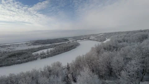 Breathtaking Aerial View Of Devon Bridge In Winter Stock-Footage 330900873