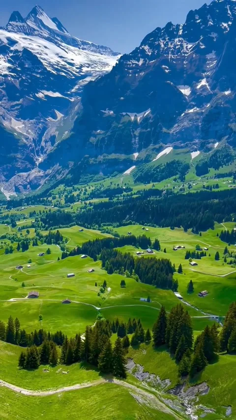 Breathtaking aerial view dramatic mountains Stock Footage 280191838