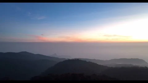 Breathtaking aerial view dramatic mountains, Mount Kencana Bogor Java Indones Stock-Footage 295624289