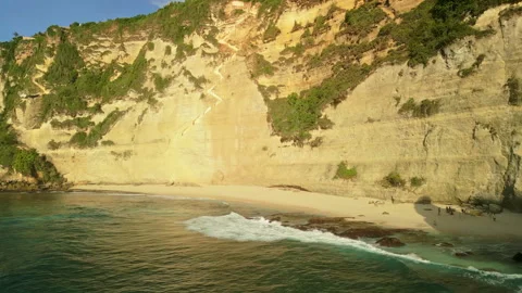 Breathtaking Aerial View Iconic Diamond Beach Bali Sunrise 4K Video stock 339449454