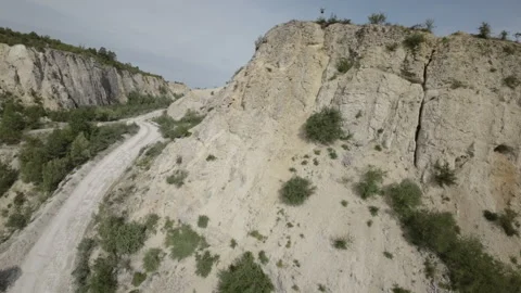 Breathtaking Aerial View of Limestone Quarry Stock Footage 281648840