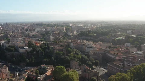 Breathtaking Aerial View of Rome's Skyline with Colosseum Stockbeeldmateriaal 305161059